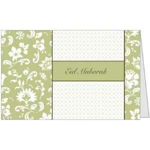   Cards   Green and White Pattern Eid Mubarak (20 Pack) 