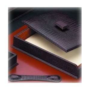   Bey Berk Letter Tray With Cover Brown croco Leather: Office Products