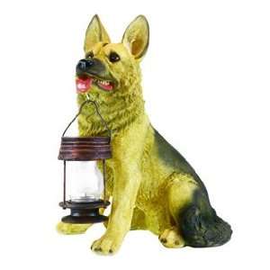  German Shepherd Dog With Lantern Solar Light: Beauty