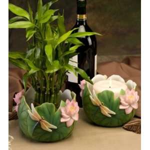  Dragonfly & Waterlily Cachepot Ibis & Orchid Designs
