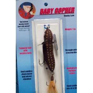  The Baby Gopher Muskie Lure   Musky Bait   Brown: Sports 