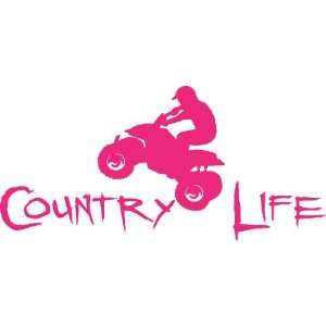  Country Life Window Decal4 Wheeler in Pink Vinyl 