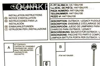 Genuine Subaru Part Number H471SAJ100