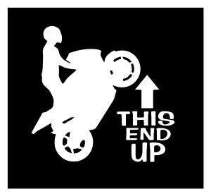 THIS END UP STUNT BIKE DECAL STICKER RACING SPEED ROW  