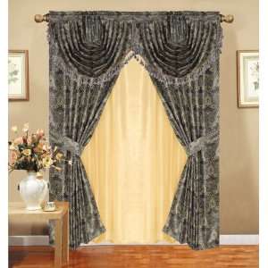  Nepos Blue Curtain Set w Drapes/ Tassels / Sheers: Home 