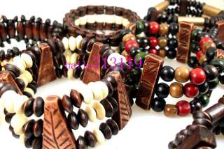   11 designs elastic wood beads bracelets wholesale Jewelry lots  