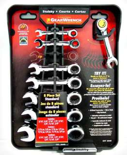 GearWrench 8 pc Stubby SAE Standard Wrench Set NEW  