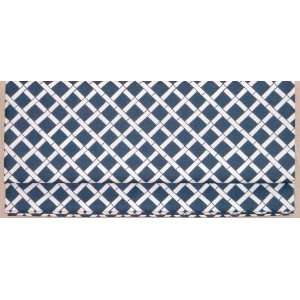  Back in Stock Blue Bamboo / Lattice Fabric Roman Shade 