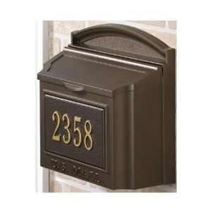  Wall Mount Personalized Mailbox   two lines, Bronze