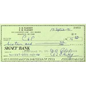   Fluckey Medal of Honor WWII Autod Canceled Check 