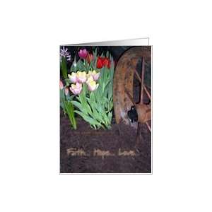  Tulips Faith, Hope, Love Cancer Support Card: Health 