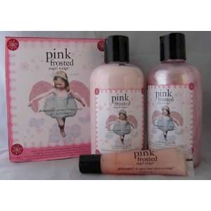  Frosted Angel Wings 3 Piece Set Shimmery Body Lotion, Flavored Lip 
