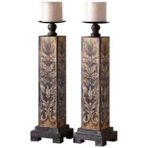  Uttermost Set of 2 Zeno Candle Holders: Home & Kitchen