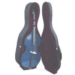 Size Blue String Bass with Hard Case, Bag, Bow, 2 Sets of Strings 