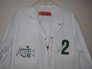   +ARNOLD PALMER+GARY PLAYER MULTI SIGNED MASTERS CADDIE SUIT*GAI COA