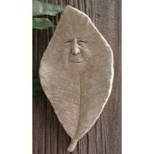  Hand Cast Stone Ancient Alder Elder Plaque   Concrete Leaf 