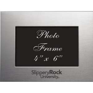  Slippery Rock University   4x6 Brushed Metal Picture Frame 