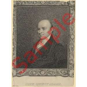   1825 John Quincy Adams Photograph of Stipple Engraving: Home & Kitchen
