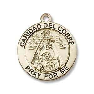  14kt Gold Caridad Del Cobre Medal: Jewelry