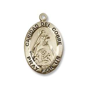  14K Gold Caridad Del Cobre Medal: Jewelry