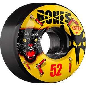  BONES STF BLACK CATS 52mm BLACK (Set Of 4): Sports 