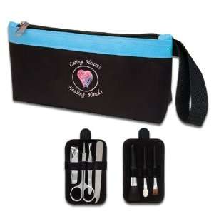  Caring Hearts Blue Cosmetic & Nail Case: Health & Personal 