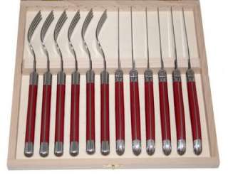   French LAGUIOLE Dubost   RED STEAK KNIVES (direct from FRANCE)  