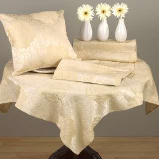 St. Claire Champagne Rose Design Tablecloth 40 60 80 Square New 