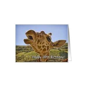  Happy 18th Birthday   talking giraffe Card: Toys & Games