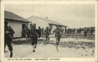 CAMP ROBERTS CA Soldiers in Gas Masks Old PC  