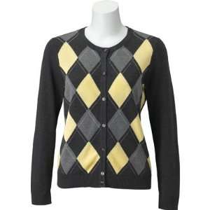  EP Pro Womens Long Sleeve Argyle Cardigan( COLOR: Gray, WOMENS 