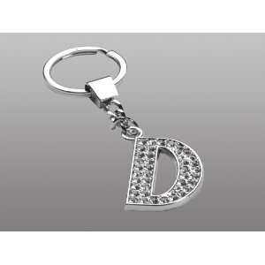  Letter D Covered w/ Ice Bling Clear Gem Crystals Metal Key 
