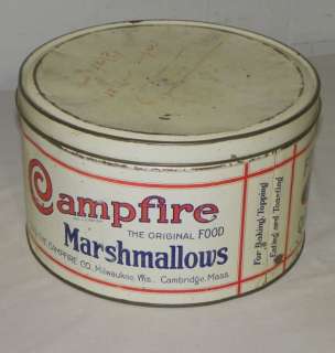 Antique Campfire Marshmallow Advertising Tin  