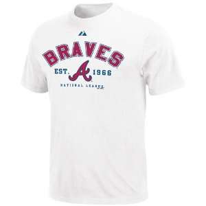   Majestic Atlanta Braves White Base Stealer T shirt