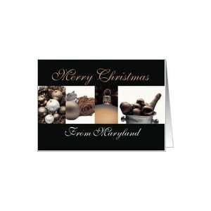 Maryland State specific Merry Christmas card Winter collage Card