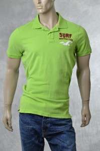 New HOLLISTER Brand Shirts Mens Surfer Muscle Fit Henley Polo Shirt 