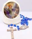 saint st michael archangel catholic rosary crystal beads case gift