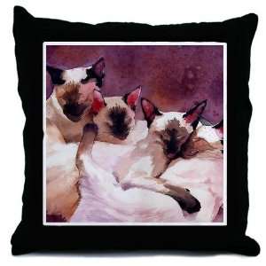  Siamse Cat Pets Throw Pillow by 