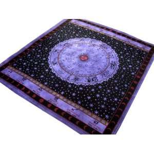   Purple Zodiac Cotton Tapestry Bed Sheet Wall Hanging