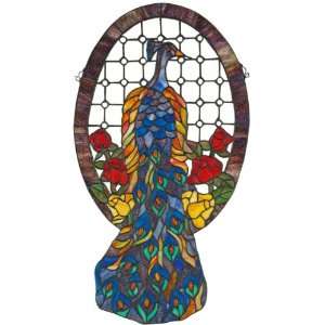   ! Tiffany Style Oval Peacock Stained Glass Arts, Crafts & Sewing