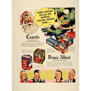  1937 Ad Camel Cigarettes Prince Albert Tobacco Santa 