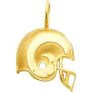  14K Gold NFL St. Louis Rams Football Helmet Charm: Jewelry
