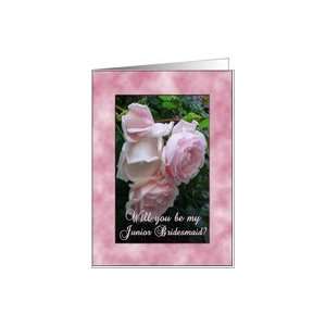  Will you be my Junior Bridesmaid? Pink Roses in frame Card 