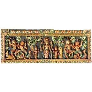  Lord Vishnu Panel with Dancing Radha Krishna   South 