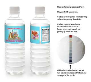 CANDYLAND Birthday Party Favor WATER BOTTLE LABELS  