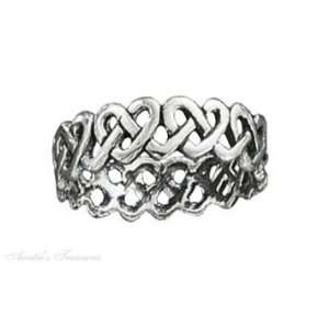  Sterling Silver Celtic Heart Ring Size 7 Jewelry