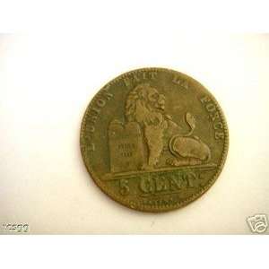  BELGIUM 1848 5 CENTIMES COIN 