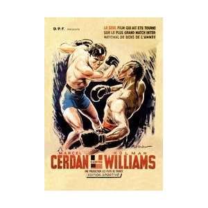  Cerdan vs Williams 12x18 Giclee on canvas