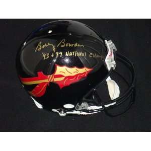 Bobby Bowden Autographed Full Size Replica Black FSU Helmet with 93 