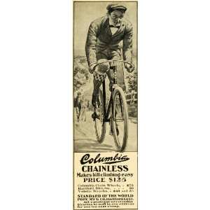  1898 Ad Columbia Chainless Hartford Bicycles Pope Conn 